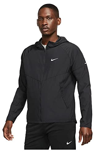 Nike Herren Miler Jacke, Black/Reflective Silv, XL EU