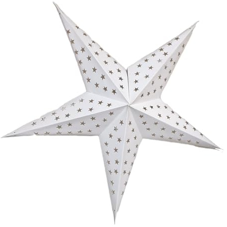 YEPSIO Paralume di carta a forma di stella di carta, grande 60 cm, decorazione da appendere per Natale, matrimonio, casa, festa di compleanno, stelle (bianco)