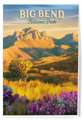 Lantern Press 8x12 Art Print, Big Bend National Park, Texas, Oil Painting