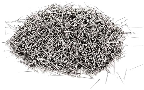 Lot de 3000 punaises, épingles à tête et épingles avec tête de 13 mm pour travaux manuels, couture et projets DIY, argent