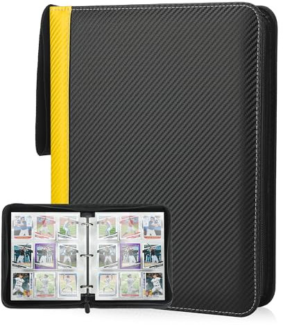 Deoyibu Album de cartes à collectionner pour 900 cartes, album de collection avec 9 compartiments et 50 pages pour organiseur de cartes, reliure en polyuréthane, pour cartes de sport, MTG, TCG, cartes