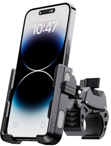 Grefay Fahrrad Handyhalterung Fahrrad Lenker【1s-Sperre】 2025 Handyhalterung Motorrad Universal Handy Halterung E Scooter Lenker Halter für iPhone16 15 14 13 Pro Max Plus, Smartphone