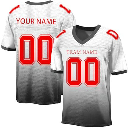 Personalisiertes American Football Trikot mit Namen Nummer Benutzerdefinierte Herren Sporthemden Trikot Atmungsaktiv Personalisierte Fußballtrikots Fußball Team Shirt für Frauen Männer Jugend Kind