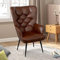 Hawthyhome eleganter Sessel polsterstuhl Ohnzimmer Sessel Schminktisch Stuhl mit Metall Beinen fürs Wohnzimmer/SchlafzimmerBis 150 KG belastbar Braun