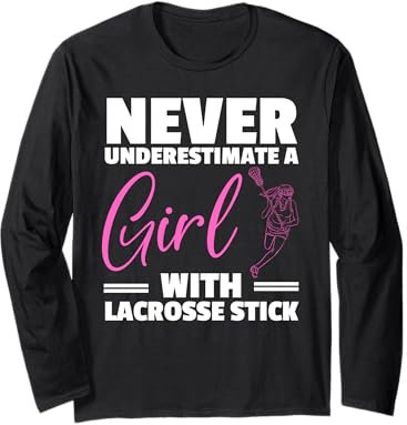 Coole Lacrosse-Kunst für Ehefrau, Mädchen, Frauen, Lax-Helm, Sportliebhaber Langarmshirt