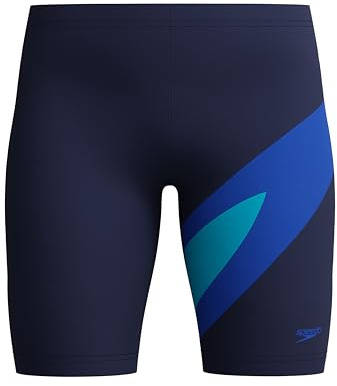 Speedo Boy's Hyperboom Swim Jammer, Navy Blue, 10