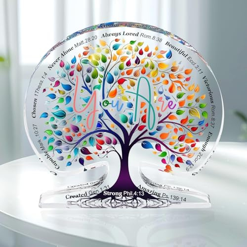 ZGDYi Regalo Donna Acrilico Albero della Vita, Idee Regalo per Donna, Amica, Mamma, Sorella, Doni cristiani,Regali Spirituali e Ispiratori per Donne, Decorazione Casa, Regali religiosi (15x13x1cm)