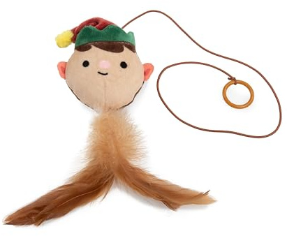Petface Elie Elf Plush Teaser Cat Toy with Catnip (Pack of 1)