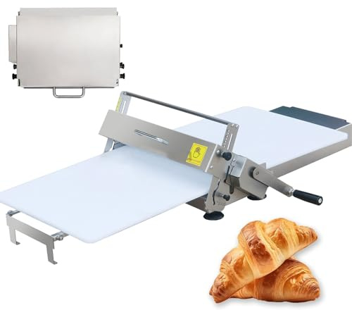 Dfdieratve Macchina per Stendere la Pasta, Laminatrice per Pasta per Croissant, Spessore della Macchina per Impasto Regolabile, per Fondente, Croissant, Pizza e Pasta Sfoglia B400