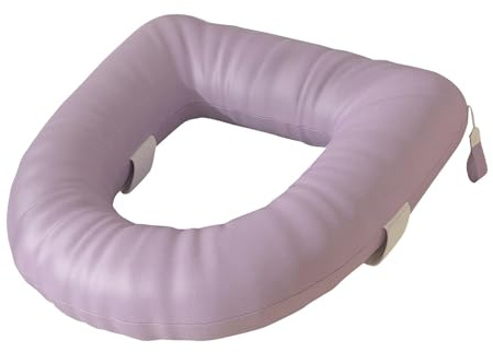 Qectial Funda de Asiento de Inodoro Suave Y Elevada, de Repuesto, Universal, Acolchada, Impermeable, de PU Y EVA, para Baño de Hotel Y Mayores, PÚrpura