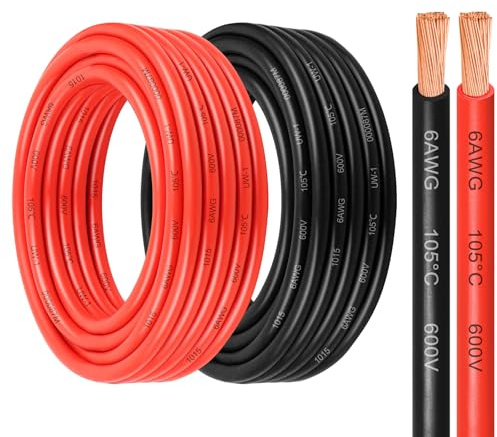 10 Gauge OFC Wire,20FT Pure Copper Wires, 10AWG Battery Cable Red & Black Oxygen Free Stranded Low Voltage Bare Copper Welding Wire for Solar Panel,Boat,Trailer,Generator,Car,Motor (10 AWG 20FT)