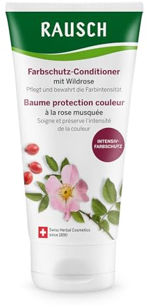 RAUSCH Farbschutz-Conditioner mit Wildrose 150ml – Conditioner für coloriertes Haar – vegane Haarpflege ohne Silikone, hergestellt in der Schweiz mit Wildrosen- & Zinnkraut-Extrakt