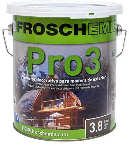 Froschemie 6311 Pro3 116 Nogal 3,8 litros Lasur Protector Decorativo de Madera en Base Acuosa para profesionales