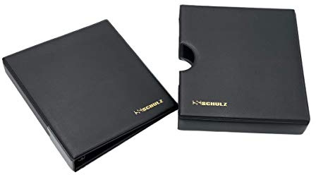 SCHULZ Münzalbum mit Etui für 200 Münzen bis 32mm Schwarz