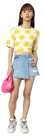 ONLY ONLTEXAS Reg DNM Skort BJ Noos, Hosenrock Donna, Blau,