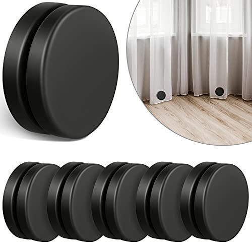 Jetec 6 Pairs Outdoor Curtain Weights Waterproof Magnetic Drapery Weights for Home Decor Bathroom, Shower, Liner, Flags Tablecloth to Stop Wind (Black)