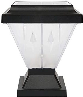 JSBDPHW Outdoor Waterproof LED Pillar Lamp Solar Post Light Double Wing Simple Plastic Column Light Wall Garden Gate Base Light Deck Light Lawn Light