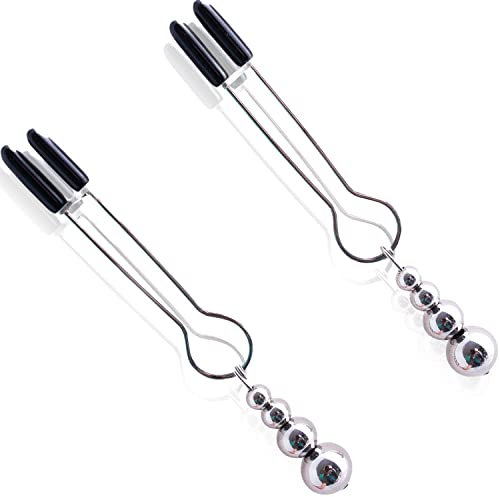 I06-5 Due morsetti per capezzoli, giocattolo erotico per donne e uomini, catena di lussuria e dolore, morsetti per capezzoli, giocattolo sessuale BDSM.