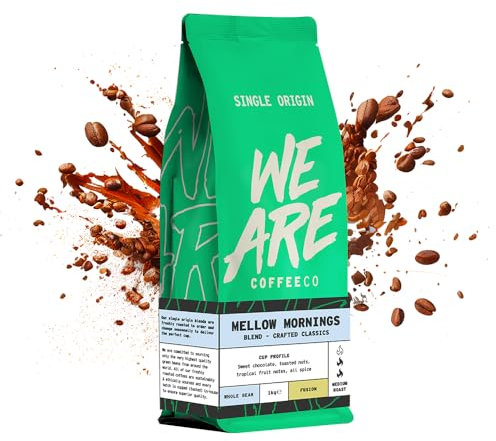 We Are Coffee Co - Single Origin Blend Coffee Beans - Mellow Mornings | Whole Bean 1kg | Medium Roast | 100% Arabica | Freshly Roasted in the UK