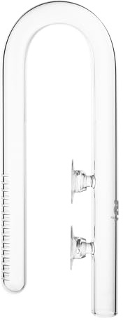 FJARDE Aquarium Glass Lily Pipe for Fish Tank Canister Filter,Unique Outflow Surface Skimmer.Ideal for Shallow Tank Long Tank,5/8''ID(16/22mm) Tubing,17mm Short Type,Item No.1712.