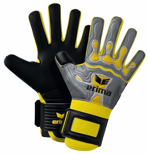 Erima Unisex – Erwachsene Flex-Ray Hardground 2.0 Torwarthandschuh (7222404), grau/gelb, 10