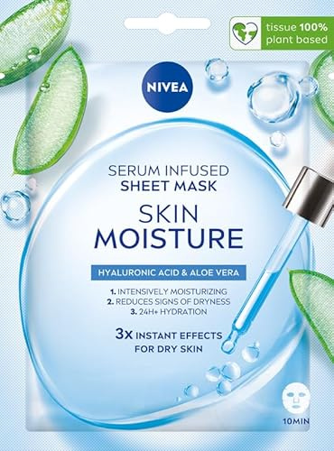 NIVEA SKIN MOISTURE Mascarilla de lona con suero hidratante, 1 unidad