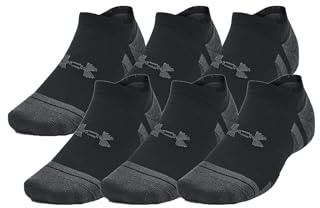 Under Armour 6 Paar Performance Tech No Show Sneaker Socken Unisex Kurzsocke, Farbe:Black, Socken & Strümpfe:47.5-50.5
