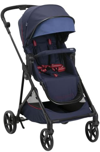 Chicco Passeggino Seety, Passeggino Leggero e Compatto Da 0 Mesi a 4 Anni, Portata Max 22kg, Passeggino Pieghevole, Schienale Reclinable, Chiusura Automatica in 1 Gesto, Capotte Parasole e Parapioggia