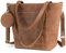 Berliner Bags Vintage Umhängetasche Verona, Große Schultertasche aus Leder mit YKK Reißverschluss, Shopper, Henkeltasche für Damen - Braun