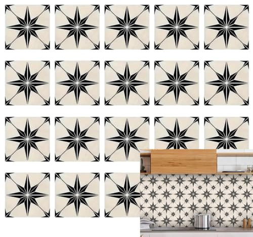 Peel and Stick Tile Stickers for Walls – 20PCS 15x15cm Self Adhesive Tiles for Fireplace Surround – Waterproof Stick-On Tiles for Bathroom, Kitchen, Backsplash – Vinyl Tile Stickers
