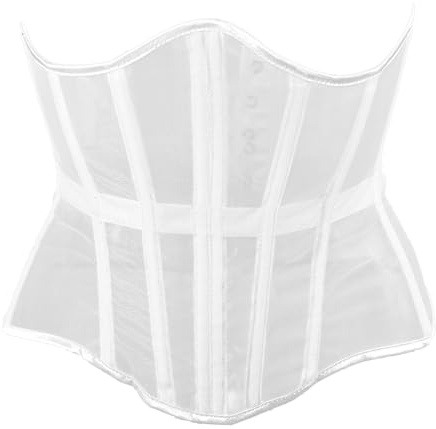 Generisch Corset d'Halloween pour femme Corset pour femme Bretelle à chevrons de longueur moyenne Fermeture à la taille Ceinture fine, Blanc., M