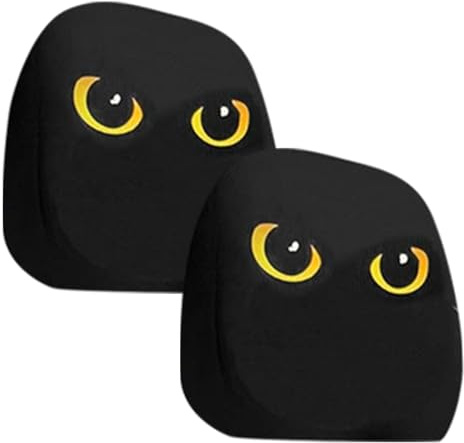Revêtements pour appuie-tête de voiture – 2 pièces protecteurs de voiture grands yeux – Protecteur extensible pour véhicule automobile – Commuting quotidien – Guide voyage camping route voyage