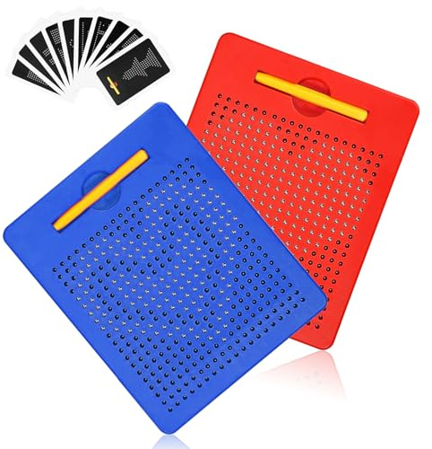 2 piezas de pizarra magnética para niños, juego magnético con bolas y lápiz magnético, pizarra mágica, tablero de dibujo educativo, juguete de juego magnético portátil, juguete educativo, regalo