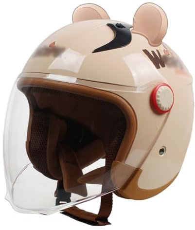 Casco Da Moto Per Bambini Con Visiera Parasole, Casco Da Moto Aperto Per Bambini Dai 2 Ai 6 Anni, Casco Per Ciclomotore Per Bambini Omologato ECE 22.06 A,48-56cm