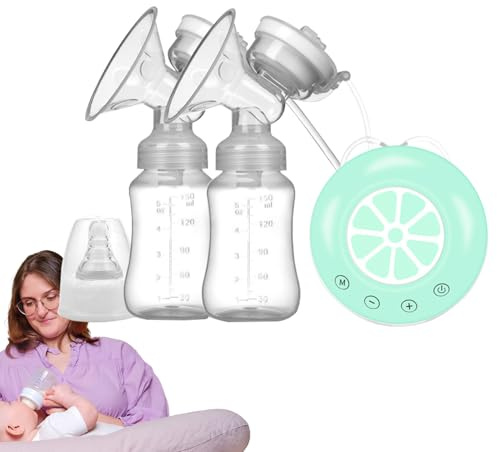 Pompa elettrica per l'allattamento al seno, Pompa elettrica per il latte, Pompe per estrazione tiralatte con 2 bottiglie di latte, Tiralatte portatili con modalità multiple, silenzioso e per mamme che