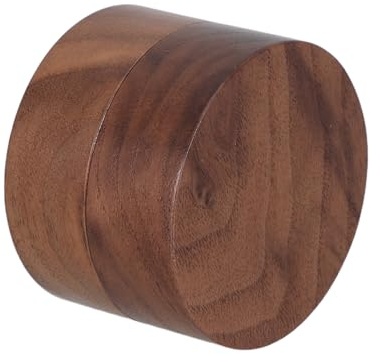 LOLIPPYY Caja de Joyería de Madera Maciza con Tapa Redonda, Joyero Pequeño para Anillos y Accesorios, Contenedor Compacto para Almacenamiento en Escritorio y Uso en Fiestas de Compromiso