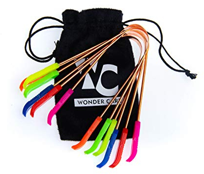 Wonder Care -Ayurveda Kupfer-Zungenreiniger | farbiger Zungenschaber zur Linderung von Mundgeruch, ayurvedischer Zungenfeger (6 Stück)