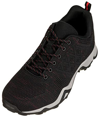 CALTO Zapatos de ascensor invisible para hombre - Zapatillas deportivas súper ligeras - 2.4 pulgadas más altas, negro (Negro), 44.5 EU