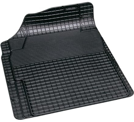 alca® Auto Fußmatte Universal zuschneidbar Gummimatte Fahrerseite vorne Gummi-Fußmatte schwarz Fahrerseite Gummi mit Haltenoppen