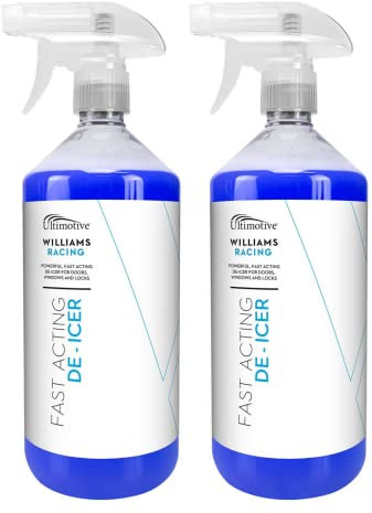 Rokit Williams Racing Fast Acting De-icer - 2 x 1 Litre - Multi-pack - for car windows, door locks, latches, headlights