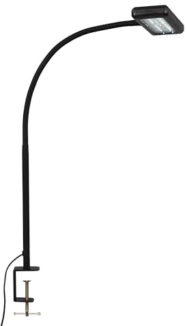 Briloner - Lampada a morsetto a LED, lampada a morsetto con luce diurna, lampada da scrivania con interruttore a cavo, 7,5 watt, 800 lumen, nero