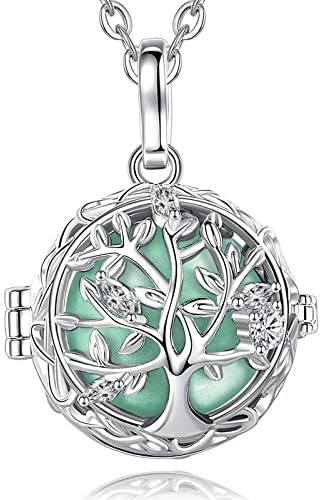 AEONSLOVE Llamadores de Angeles Embarazadas Collar Colgante Árbol de la Vida para Futuras Madres Regalo Original para Mujer Embarazada, 2 Cadenas