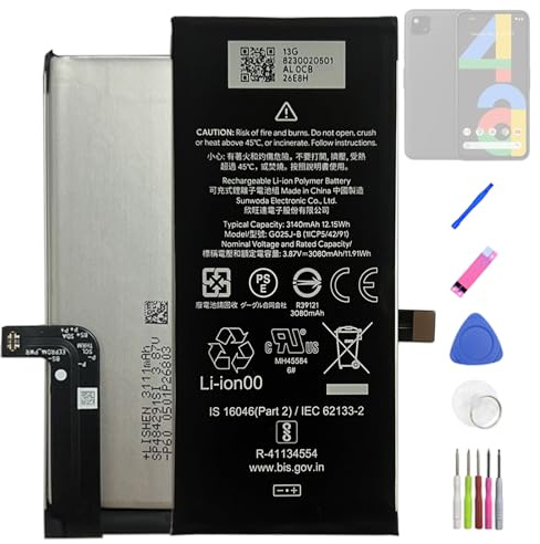 HIGHAKKU Ersatzakku Batterie G025J-B kompatibel mit Google Pixel 4A 5.81 inch (not fits for Google Pixel 4A 5G) with Tools