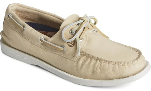 Sperry A/O 2-EYE Women's Boat Shoes, White leather, 4 UK