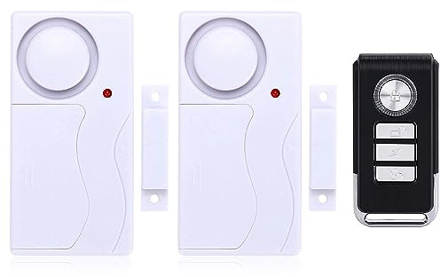 Meichoon Trådlöst dörrlarm fönster öppen pool dörrklocka ring klocka inbrott varning gör-det-själv hem säkerhet magnetisk sensor barn säkerhet glidning med 2 larm 1 fjärrkontroll