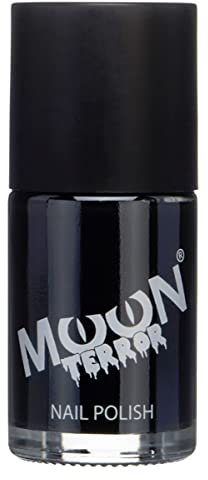 Horror-Shop Moon Terror Halloween Nagellack in Mitternacht schwarz für Spooky Fingernägel