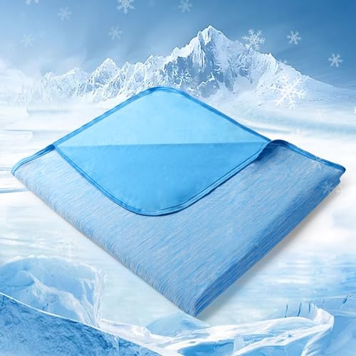 MOOFUN Cooling blanket-Queen size 203 * 228 cm Q-max >0.46 Arc-Chill Technology cooling blankets hot sleepers night sweats hot flashes cool thin soft lightweight breathable machine washable-Blue