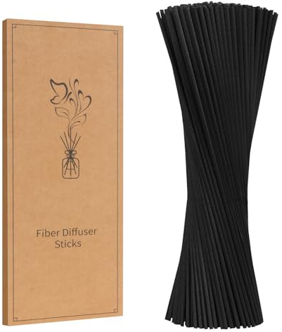 130Pcs Reed Aromatherapy Sticks - 10 Inch Black Fiber Reed Sticks, Aromatherapy Stick Refills for Home and Office - Reed Essential Oil Sticks for Aromatherapy Diffusers
