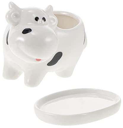 YARNOW 1pc Keramik Indoor Blumentopf Kuh Form Dekorative Blumentopf für Home Office