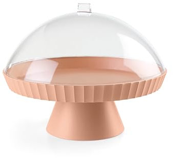 Blim Plus - Alzata Agorà Pink Sand Ø 30cm con Calotta e Paletta - Porta Torte Dolci Formaggi - Made in Italy